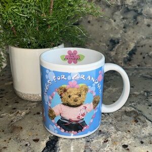 Build a Bear Mug, Hugs For Grandma, 2007 Classic Coffee Tea Mug, Blue & Pink